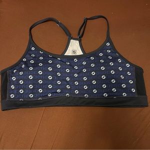 Aerie blue and black logo printed sports bra size XL